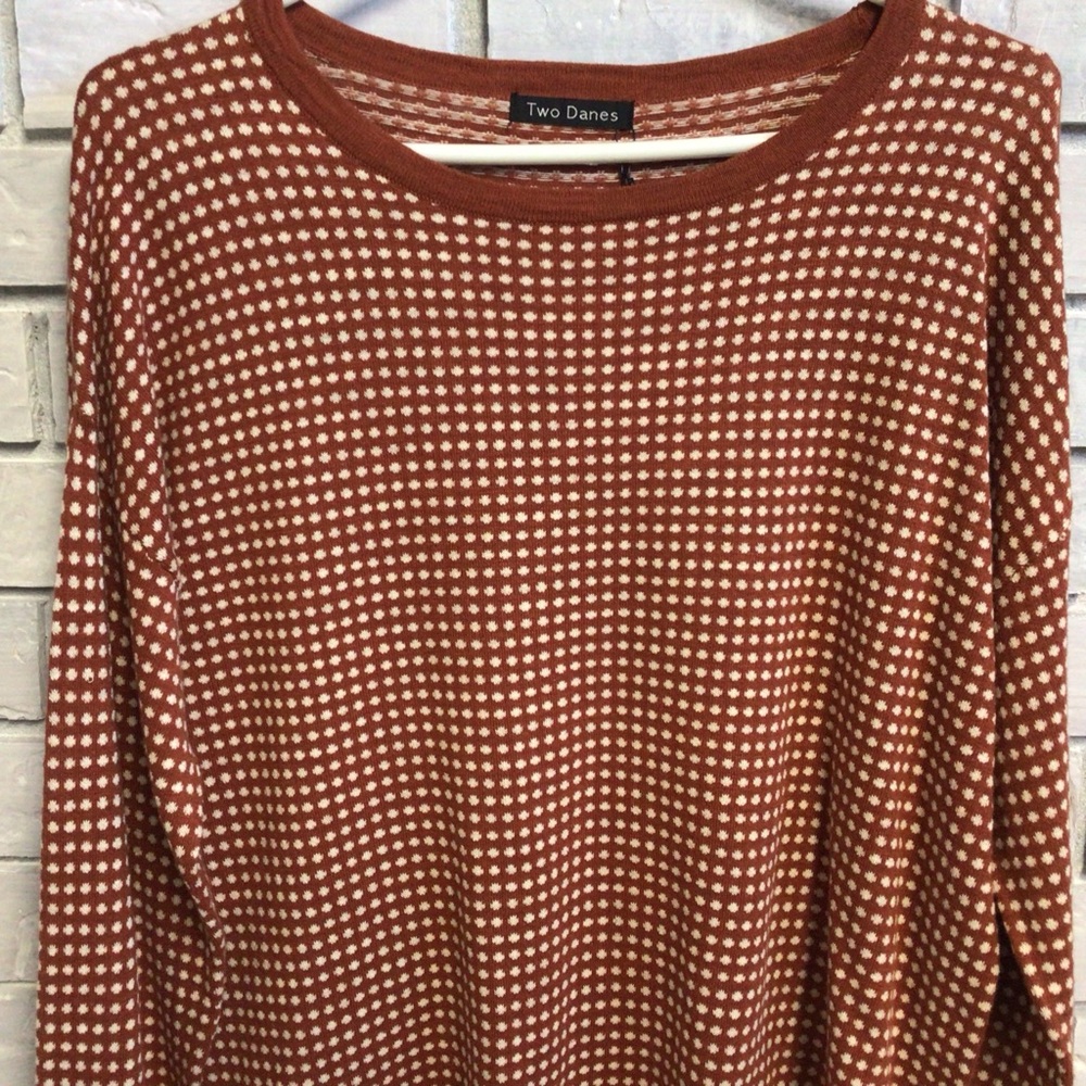 “NWT” TWO DANES COPENHAGEN 100% COTTON CREWNECK PULLOVER SWEATER SIZE LARGE - Picture 3 of 10